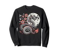 Japanese Dragon Sakura Moon Cherry Blossom Uomini Donne Bambini Felpa