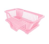 Japanese Drain Bowl Rack for Kitchen Dishes and Chopsticks Drain Rack Plastic Bowl Rack for Storage Single Layer Bowl Rack Accessori da campeggio per roulotte (rosa, taglia unica)