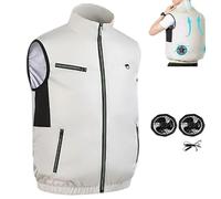 Japanese Fan Jacket, Noraui Storm Fan Jacket, Cooling Vest With 2 Fans Unisex, Indoor and Outdoor Use (Apricot,L)