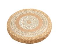 Japanese Floor Cushion, Hand-Woven Sitting Pillow, 15,75 pollici Sturdy Support System, Boho Round Meditation Mat, Comfort Natural Design for Home, Yoga, and Relaxation Use