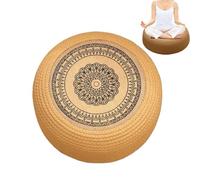Japanese Floor Cushion - Meditation Floor Pillow | Floor Sitting Cushions Seat | Round Woven Straw Cushion | Thick Hand Woven Tatami Stool Pad, Comfortable Seat Mat For Home Yoga Temple Zen