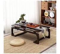 Japanese Floor Table, Low Altar Table for Meditation, Tatami Coffee Table, Small Tea Table for Floor Sitting, for Dining & Spiritual Practices (Color : Brown, Size : 100x55x30cm)