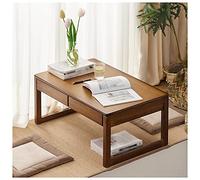 Japanese Floor Table, Low Altar Table for Meditation, Tatami Coffee Table, Small Tea Table for Floor Sitting, for Dining & Spiritual Practices (Color : Brown, Size : 70x42x30cm)