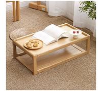 Japanese Floor Table, Low Altar Table for Meditation, Tatami Coffee Table, Small Tea Table for Floor Sitting, for Dining & Spiritual Practices (Color : Beige, Size : 65x36x20cm)
