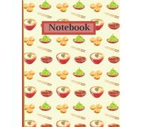 japanese food composition notebook :japanese bowl with kawaii sushi journal wide ruled composition book: japanese food journal 120 Pages of Blank Wide Rule 8.5" x 11" (21.59 x 27.94 cm)