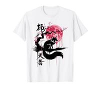 Japanese Fox With Cherry Blossom Tree Japanese Fox Art Maglietta