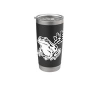 Japanese Frog Sumi-E Design with Kanji Minimal Bicchiere termico in acciaio inox doppia parete