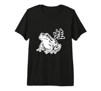Japanese Frog Sumi-E Design with Kanji Minimal Maglietta Premium
