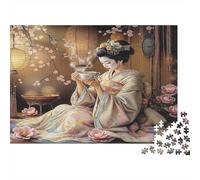 Japanese Geisha Tea Ceremony 1000 Pezzi Cartone Extra Spesso Set Di Puzzle Per Bambini Principianti Decompressione Gioco Decorazione Murale 52x38cm/1000pcs