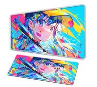 Japanese girl anime mouse pad XXL mousepad anti slip precision control game large mousepad suitable for office laptop game desk pad Computer deskmat (A, 700-300-3C)