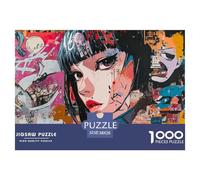 Japanese Graffiti 1000 Pieces Jigsaw Puzzles For Adults Educational Games Stress Relieving Entertainment Exercise The Memory of The Brain for The Whole Family, Gifts for Women, Gifts for Men 38x26cm/