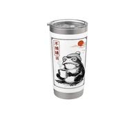 Japanese Grumpy Frog Drinking Coffee Funny Ukiyo Caffeine Bicchiere termico in acciaio inox doppia parete