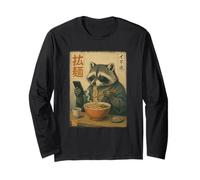 Japanese Grumpy Raccoon Ramen Kawaii Noodle Mood Maglia a Manica
