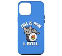 Japanese Kawaii Kids How I Roll Sushi Gray Tabby Cat Lover Custodia per iPhone 12 Pro Max