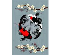 Japanese Koi Carp Lined Journal: Large Notebook With Oriental Fish & Sakura Design