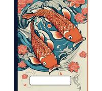 Japanese Koi Fish Composition Notebook - Grid Paper Journal, 120 Pages, 7.5 x 9.25”: Elegant Vintage Japanese Koi Design | Graph Paper Notebook for Notes, Sketching & Journaling
