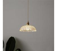 Japanese Light Luxury Chandelier Glass Lampshade Pendant Lamp, E27 Screw Lighting, Adjustable Hanging Wire Ceiling Light(B)