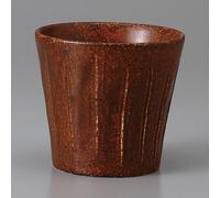 Japanese Mino Ware Iga Bicchiere Roccia Sfumato 290ml In Ceramica Brown
