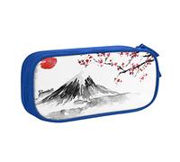 Japanese Mount Red Sun Astuccio portapenne con cerniera, astuccio rosa di grande capacità per scuola, ufficio e viaggi, Blu, Taglia unica, Organizer per borse