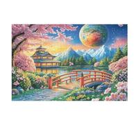 Japanese Pagoda Bridge Rural Countryside Wild Nature Beautiful Puzzle 1000 Pezzi Relax E Divertimento Adulti Rompicapo Antistress Attività Per Il Weekend Regalo Per Amici E Parenti 1000 PCS