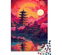 Japanese Pagoda Puzzle da Pezzi Sunset Sky 1000 Pezzi Carta Riciclata Per Donne, Regali Per Uomini Puzzle da Pezzi Gioco Educativo E Stimolante 52x38cm/1000pcs