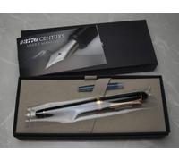 Japanese PLATINUM #3776 CENTURY Black PNB-15000 14K Broad-nib con convertitore
