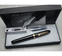 Japanese PLATINUM #3776 CENTURY Black PNB-15000 14K Medium-nib con convertitore