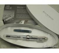 Japanese PLATINUM #3776 CENTURY "NICE PUR" 14K Rodium F-nib with Converter-700