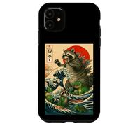 Japanese Raccoon with Funny Animals, Raccoonzilla Graphic Custodia per iPhone 11