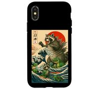 Japanese Raccoon with Funny Animals, Raccoonzilla Graphic Custodia per iPhone X/XS