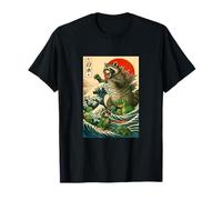 Japanese Raccoon with Funny Animals, Raccoonzilla Graphic Maglietta