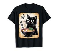 Japanese Ramen Noodles Cat Kawaii Cat Anime Graphic Maglietta
