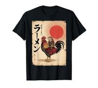 Japanese Samurai Capybara Rooster Anime Vintage Men Women Maglietta