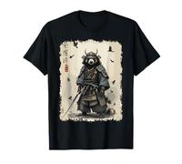 Japanese Samurai Honey Badger Katana Warrior Art Maglietta