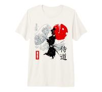 Japanese Samurai Warrior x Kanagawa Wave - Victory or Death Maglietta Premium