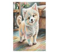 Japanese Spitz Puzzle 1000 Pezzi Giochi Da Tavolo Per Serate Cute Pet Animals Divertimento in Gruppo Rilassamento E Convivialità Regalo Per Amici 1000 PCS