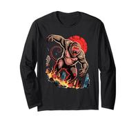 Japanese Style Art Macaco Macachi Maglia a Manica