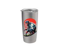Japanese Style Art Ninja Macaco Macachi Bicchiere termico in acciaio inox doppia parete