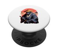 Japanese Style Art Ronin Gorilla Dorso Argento Gorille PopSockets PopGrip Adesivo