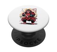Japanese Style Art Samurai Gorilla Dorso Argento PopSockets PopGrip Adesivo