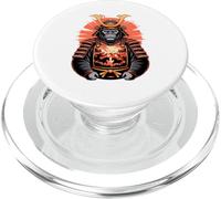 Japanese Style Art Samurai Gorilla Dorso Argento PopSockets PopGrip per MagSafe