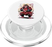 Japanese Style Art Samurai Gorilla Dorso Argento PopSockets PopGrip per MagSafe