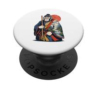 Japanese Style Art Yamabushi Gorilla Dorso Argento Gorille PopSockets PopGrip Adesivo