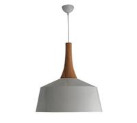 Japanese-Style Chandelier Shade, Iron Mounted Wooden Top Lantern Lighting with LED Industrial Hanging Light for Restaurant(A Gray,27CM)