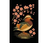 Japanese Style Mandarin Duck Notebook with Sakura: 120-page lined journal featuring elegant Japanese art of a Mandarin duck and cherry blossoms