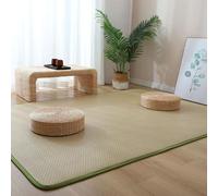 Japanese Tatami Mat,Rattan Futon Floor Mattress Area Rugs, Non-Slip Breathable,Floor Mat Area Rug for Living Room Bedroom/Meditation Space/Yoga/Zen Room(B,120x200cm)