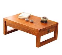 Japanese Tatami Table with Drawers Zen Tea Table Retro Meditation Low Table bay Window Coffee Table (Size : 60x40x30cm)