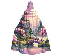 Japanese-Temple-Fuji-Sakura - Mantello con cappuccio da strega, costume di Halloween con cappuccio