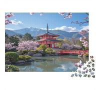 Japanese Temple-Traditional Architecture Style 1000 Piece Jigsaw Puzzle Japanese Garden with Pagoda for Adults Teens Educational Game Decompression 70x50cm/1000pcs