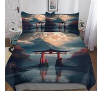 Japanese Torii Gate Copripiumino Con Federe,Morbido, Facile Da Pulire, Microfibra Con Chiusura A Cerniera Set Da 2 Pezzi Biancheria Da Letto Copripiumone, Single(135x200cm)